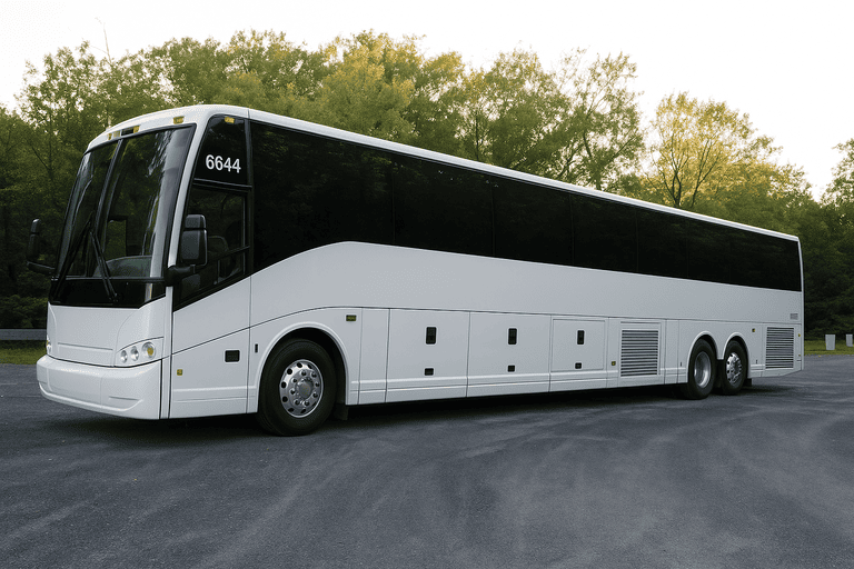 exterior of Charter Bus Rental Bossier City coach bus