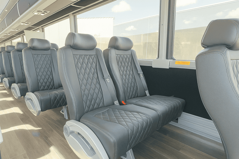 interior of Charter Bus Rental Bossier City charter bus